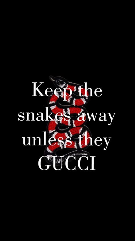 keep the snakes away unless they gucci meaning in hindi